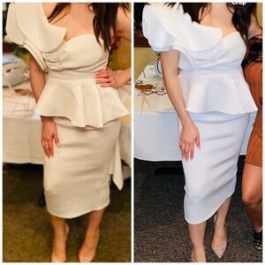 Elegant White Peplum Dress